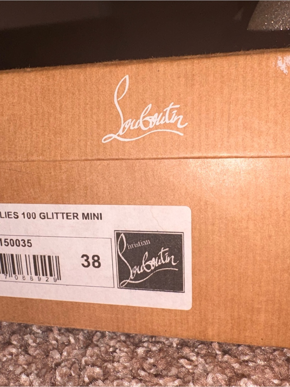 Christian Louboutin IVORY Glitter Mini Pigalle Follies s38 - Picture 5 of 5